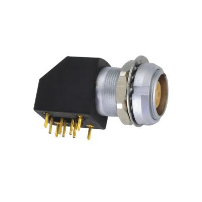 2 Pin 3 Pin 4 Pin Industrial Connectors Customized 90 Degree Electrical Connectors With Two Nuts