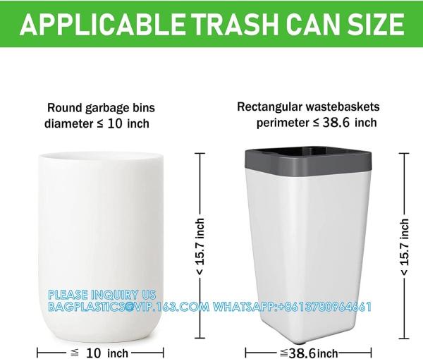 Compost Handle Trash Bags, 4-5 Gallon, Extra Thick 0.78 Mils, Wastebasket Liners Bags For Kitchen Bathroom Office