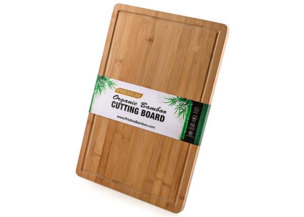 Laser Logo Bamboo Large Wooden Cutting Boards Rectangle Shaped With Juice Groove