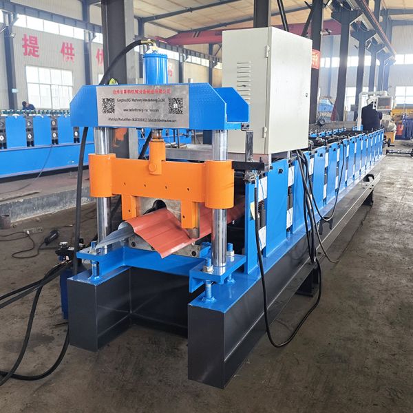 380V 50Hz 3phases 15 Stations High Grade 45# Steel Ridge Cap Roll Forming Machine with Roof Ridge Cap Machine