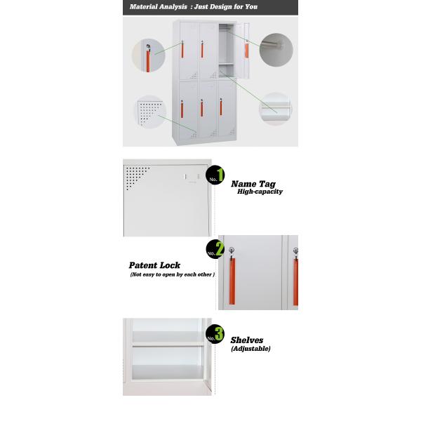 Кухонный шкаф шкафчика металла офиса 6 дверей боковой стальной для бассейна или школы