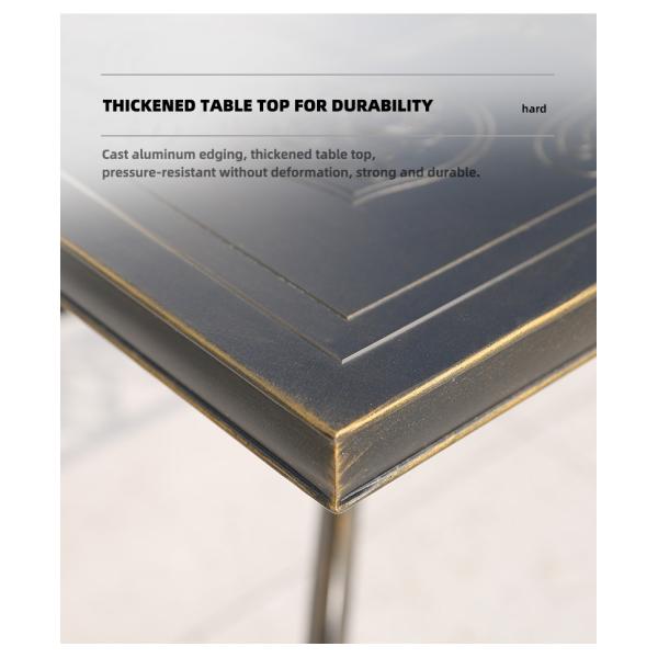 Garden Terrace Balcony Cast Aluminium BBQ Grill Rectangular Table and Chair Set 1.5M