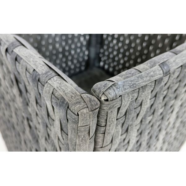 Factory Hot Sale Metal Frame PE Rattan Weather Resistance Indoor Outdoor Planter Stand Popular Flower Pot