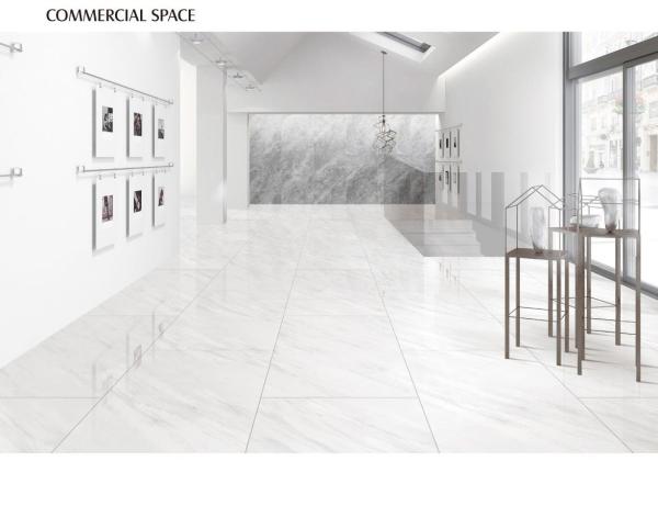 L'anti mur de plancher de porcelaine de l'alcali 1cm couvre de tuiles le blanc vitré imprimé par jet d'encre