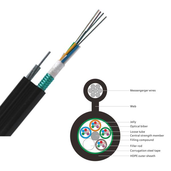 Outdoor GYTC8S Overhead 48 Core Single Mode Fiber Optic Cable