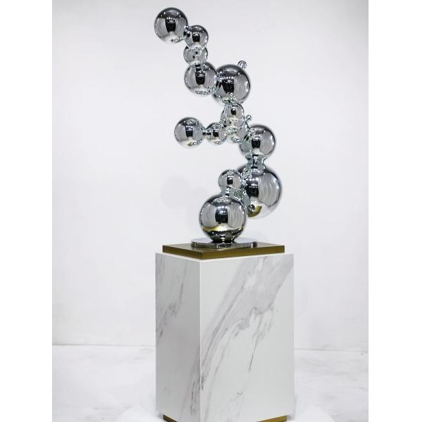 Bubble Sculpture Modern Quality Metal Mirrored Finish Hotel Corner Console
