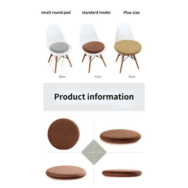 Non-Slip Solid Color Dining Room Seat Cushion with Memory Foam Filler and Massage Feature