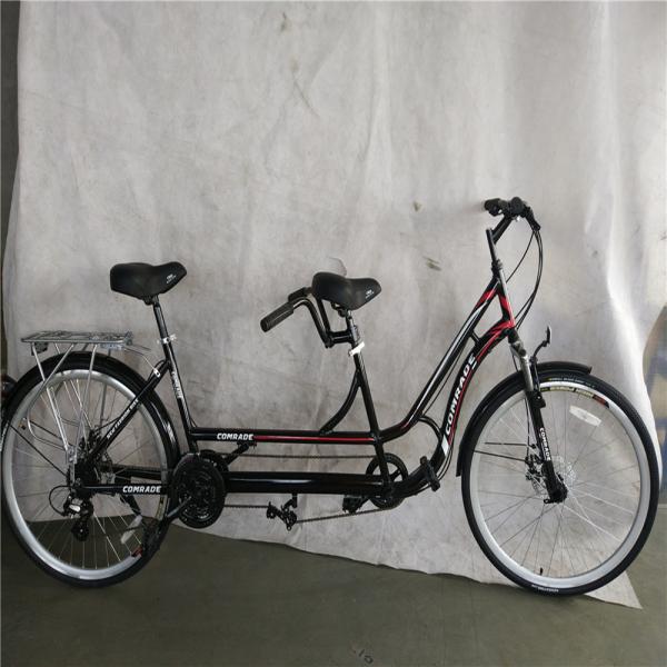 Steel Fork 18 Speed Tandem Cruiser Bike for 2 Adults 26 Inch Leisure Tandem Bicycle