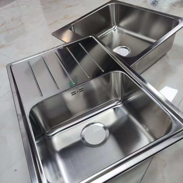 304 Stainless Steel Stretched Kitchen Sink Set Customizable Size