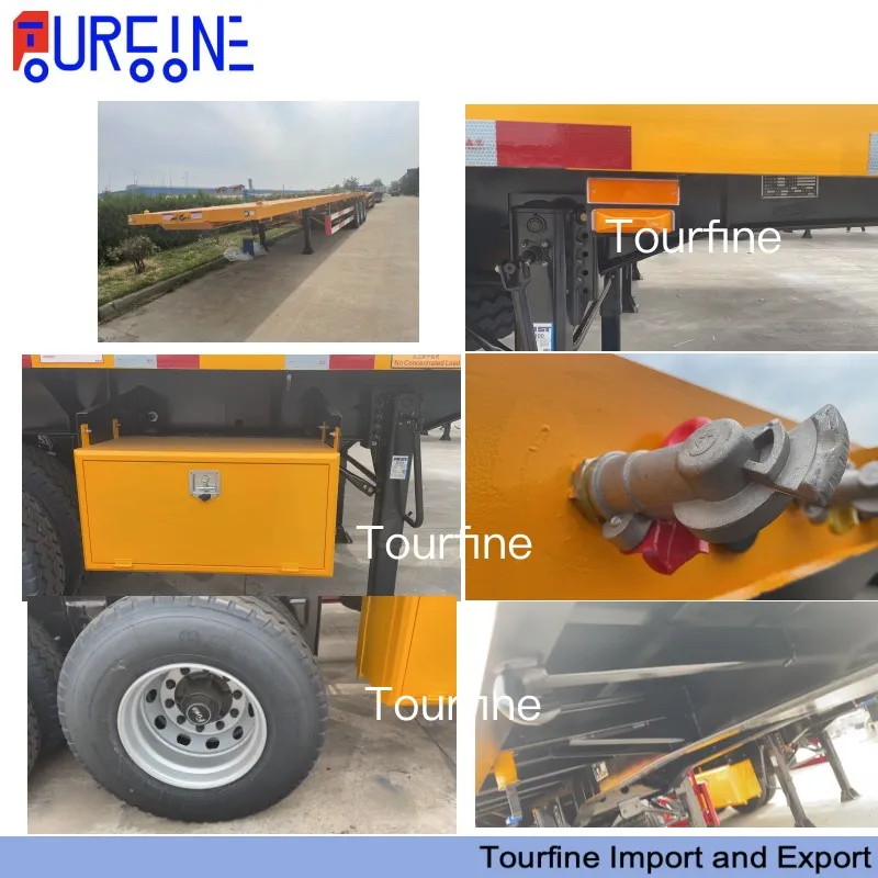 4 Axle 80 Ton Extendable Flatbed Semi Trailer for 40FT and 45FT Container Transport