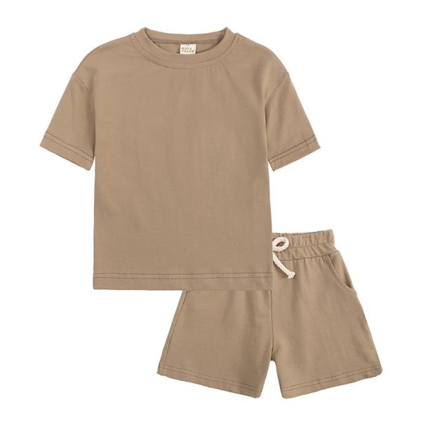 Kids Boys Sportswear 2PCS T Shirt And Short Set Label Embroidery Summer Children'S Clothing