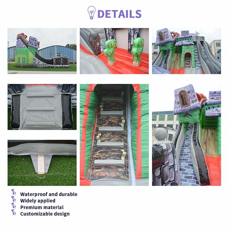 Commercial Grade Spooky Mansion Inflatable Slide Halloween Bouncy Castle Combo for Party Rental Business