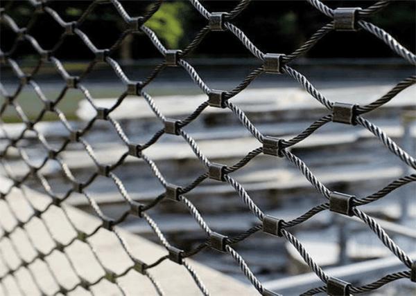 SS316 Ferrule Animal Cage Diamond Wire Mesh Fencing For Stair Railing Balustrade Zoo Aviary