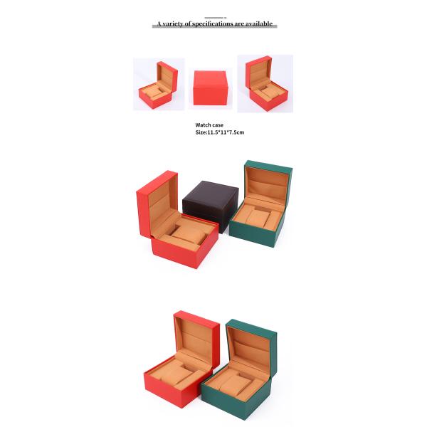 Stylish Soft Lining PU Leather Watch Storage Box With Inner Jewelry Pocket