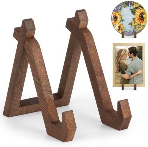 Wooden Picture Frame Pedestal Base Stand Antique Furniture Base Stand Kitchen Counter Solid Wood Cooking Recipe Display Stand