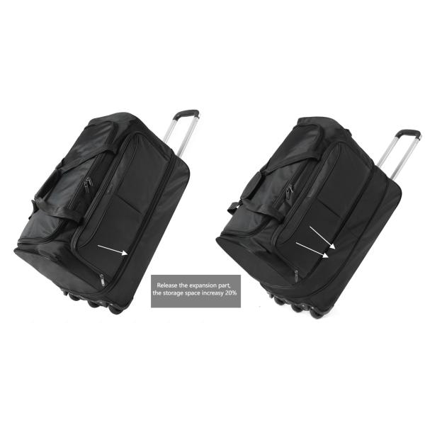 Gran capacidad 95-135 litros Bolso de bolsillo expandible con ruedas