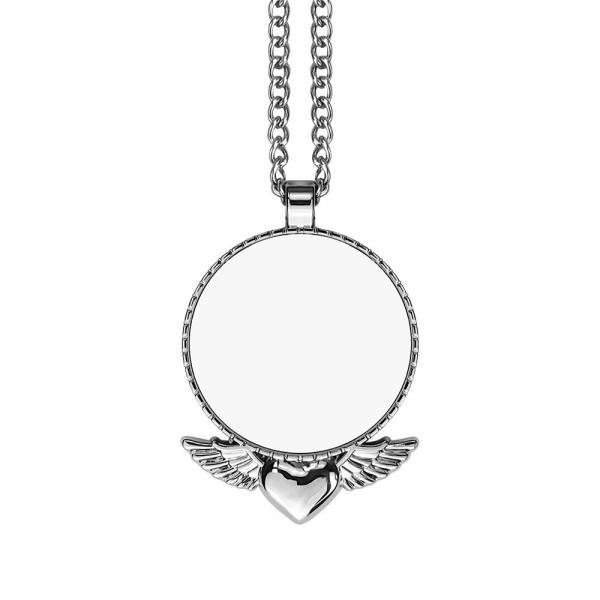 Sublimation Photo Necklace Blanks Wings Pendant Ornament Diy Printing Customized Logo Sublimation Angel Wing Necklace