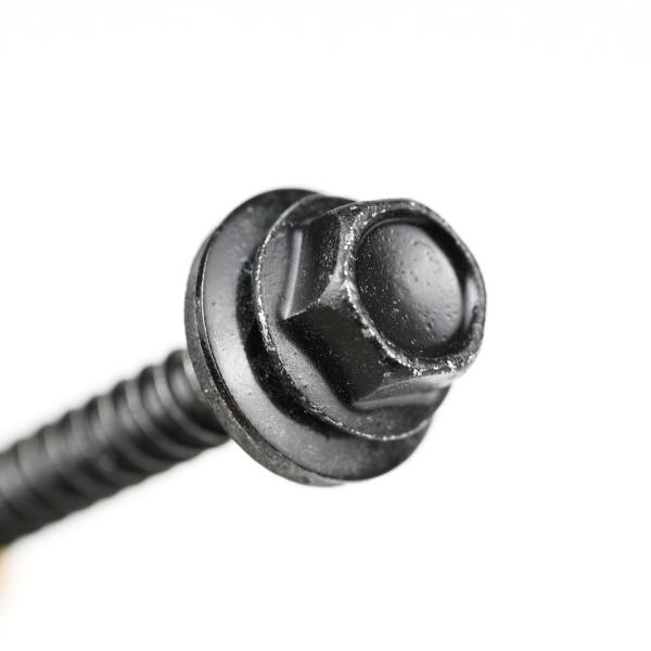 Black Ruspert Coated Stainless Steel Hex Flange Head Drywall Screws With Epdm Washer