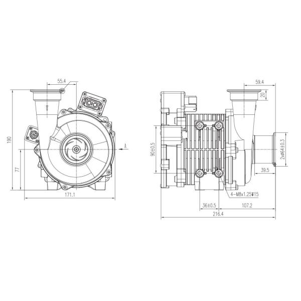 JUNQI High Voltage 540VDC 250L/Min 20m Lift BLDC Water Pump With Chuck Plate Used For IT Fluid Cooling Solutions