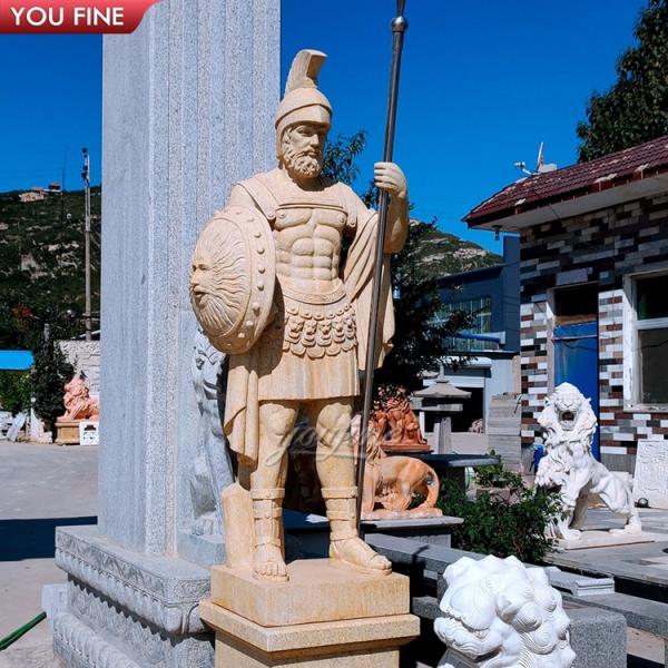 Outdoor Garden Ancient Marble Life Size Vintage Roman Warrior Statues