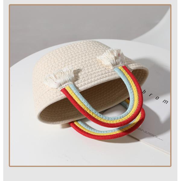 Новым Handmade сплетенная хлопком сумка облака радуги сумки сумки пляжа праздника взморья сумки разносторонней сплетенная соломой прекрасная