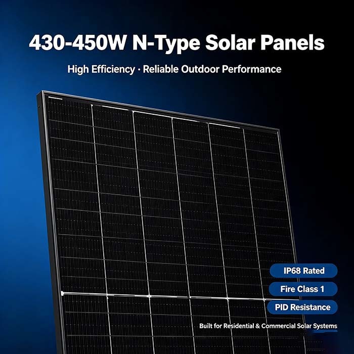 Durable 430‑450W Solar Power Panel, IP68 Junction‑Box PV Equipment For Home Backup & Commercial Use