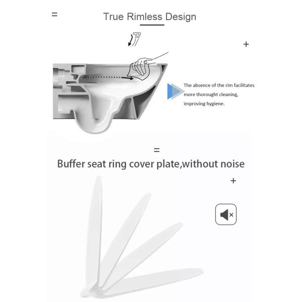 Modern Ceramic Sanitary Ware Round Rimless Tornado Bathroom Two Piece Toilet