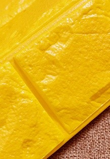 Papel de pared de espuma de PE 3d de estilo moderno amarillo brillante Panel de pared para la habitación del niño / jardín de infantes en el hotel