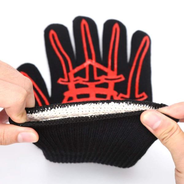 Kitchen Cooking Black Aramid Heat Resistant Work Gloves Barbeque Oven Mitts