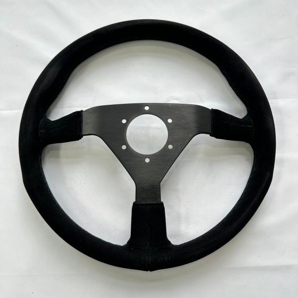 Aluminum Alloy Suede Racing Steering Wheel 6 Bolt 6x70mm 350mm Deep Dish 36mm
