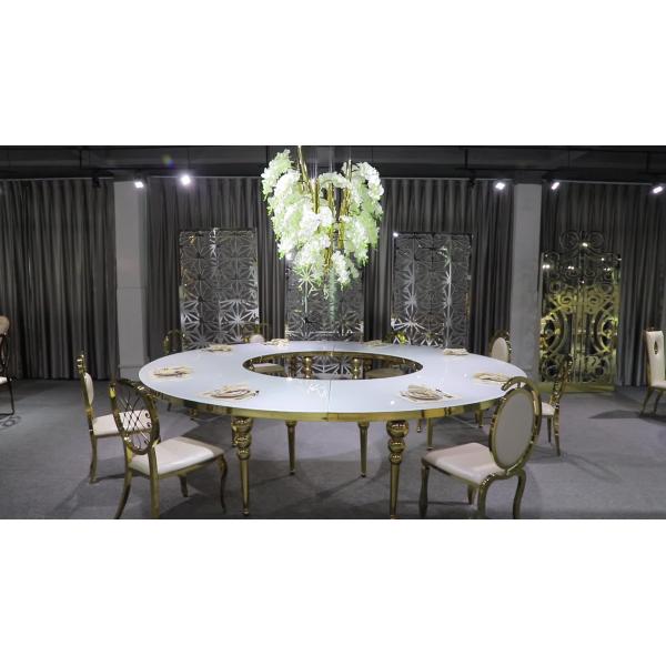 Половинный мраморный круг c мебели SS стальной сформировал золотую таблицу нержавеющей стали 0.76m3