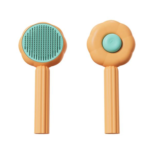 Flower Shaped Dogs Cat Hair Brush Remover Self Cleaning Slicker Sunflower Pet Dematting Comb