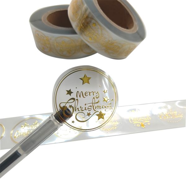 Customized Transparent Assorted Shapes Christmas Gift Labels for Holiday Party Favors
