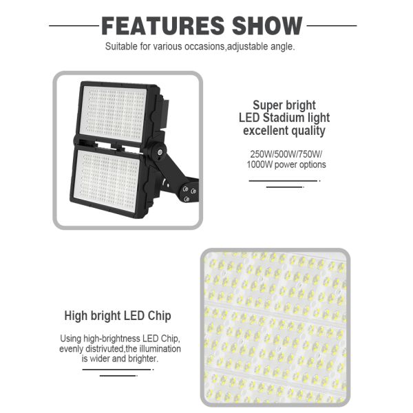 KCD High Efficiency IP66 Waterproof Remote Control LED Flood Light for Outdoor and Stadium Use