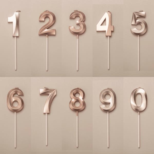 Wholesale Number Candles Gold-Plated 0-9 Wax Cake Candle Mini Cake Shaped Candles
