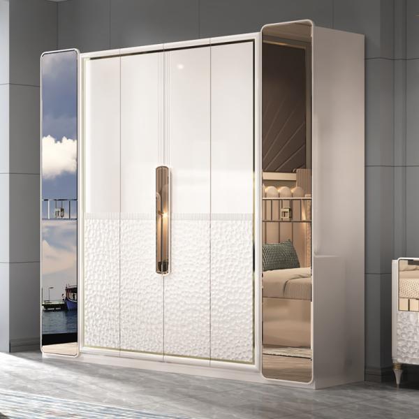 New Design Modern Lighted Headboard Wood King Size Bed Room Set Double Wooden Frame Full Luxury Home Furniture Bedroom Sets