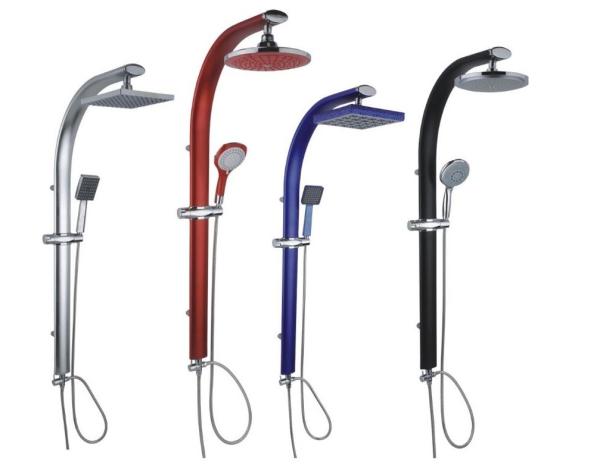 Wall Mounted Bath Shower Rail Set , SS Material 650mm Length Shower Riser Rail Kit