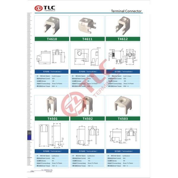 Standard PCB Terminals Tin Plated Pcb Screw Terminal 20-500A