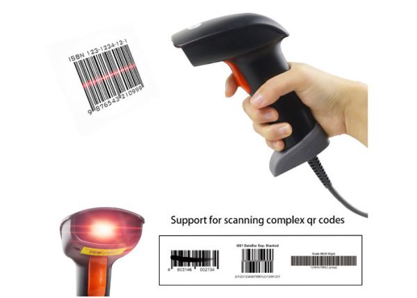 1D 2D QR Handheld Barcode Scanner Laser Barcode Reader Multi Purpose
