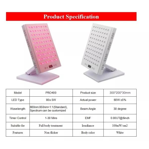 Red light treatment panel face and body, 850 and 660nm infrared light treatment equipment - red light treatment for body