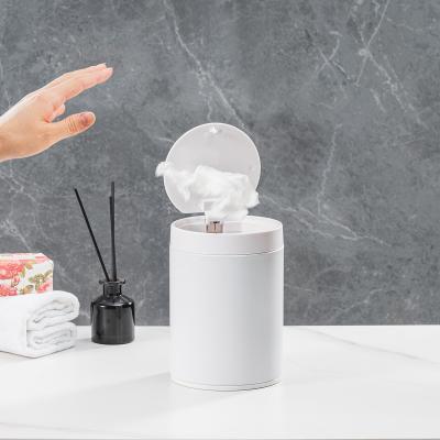 1.5L de aço inoxidável Desktop toque lixeira com design de pé