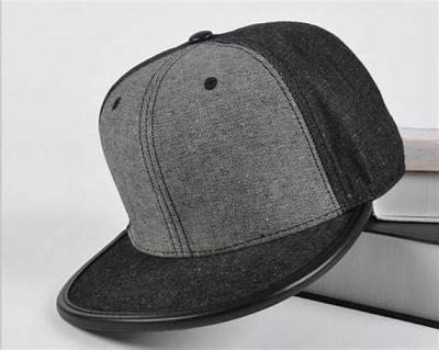 Leather Brim Wool Mens Fitted Baseball Hats , Strap Snapback Hats Embroidering Blank