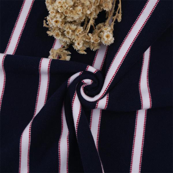 Tissu tricoté rayé résistant et élastique pour T-shirt