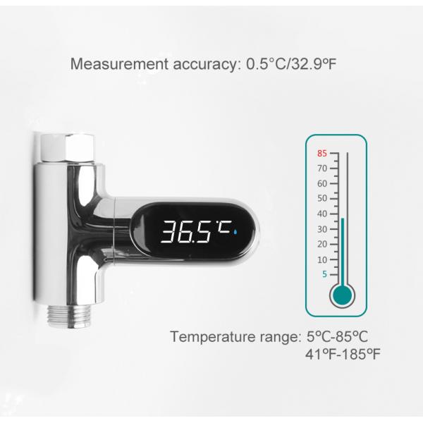 ABS plating PC Material LED Display Water Temperature Gauge for Bathroom Sets Modern