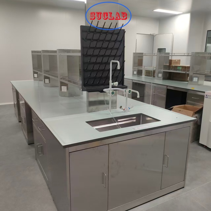 Stainless Steel Worktop Modern 304 Stainless Steel Laboratory Furniture Featuring Durable Designs for Research Testing and Industrial Scientific