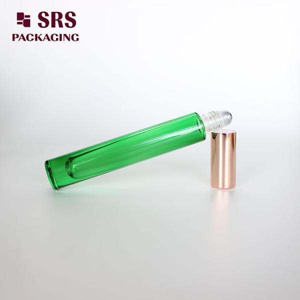 10ml clear green thick wall glass roll on bottle for perfume oil