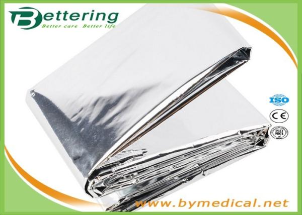 Outdoor Emergency Survival Rescue Blanket , Silver First Aid Foil Blanket