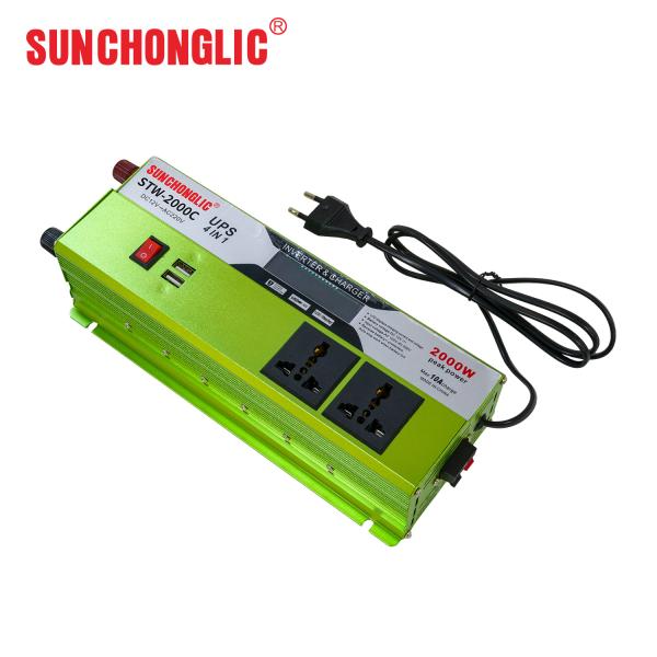 2000Wインバーター＆充電器 2 in 1 デバイス DC 12V to AC 220V