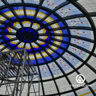 Hi-end Custom Stained Leaded Glass Domes And Skylights Art Stained Glass