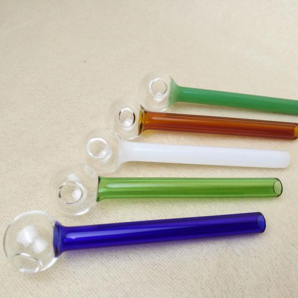 Premium Round Shape Glass Oil Burner Pipe Smoking Accessories Eco Friendly